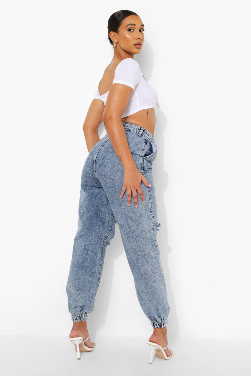 Ripped knee hot sale joggers womens